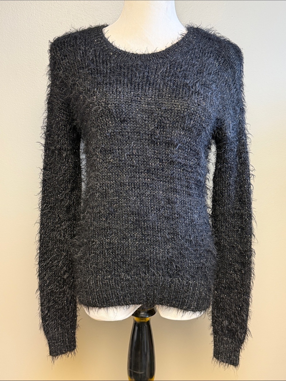 Apt. 9 Black Eyelash Knit Sweater Women’s Large NWT Soft Cozy